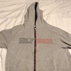 Tommy Hilfiger zip up jacket Gray and Red